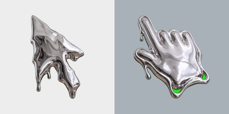 Liquid Mercury Chrome Cursor