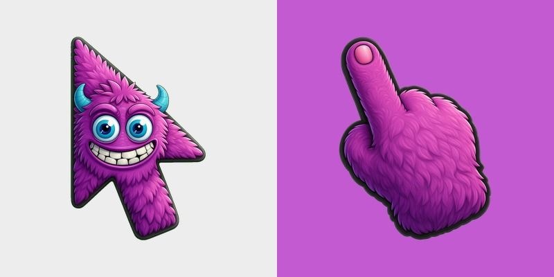 Magenta Chibi Grin Monster Cursor