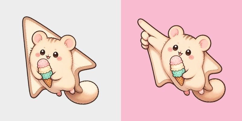 Meme Cute Chiikawa and Momonga with Ice Cream