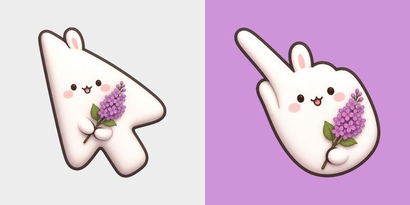 Meme Cute Molang and a Purple Lilac Branch