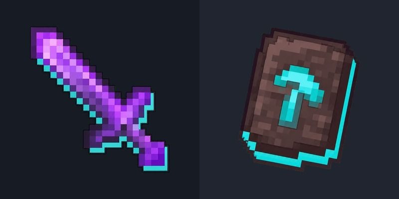 Minecraft Enchanted Netherite Sword and Upgrade Template cursor preview
