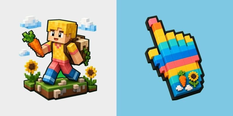 Minecraft Sunny Voxel cursor preview