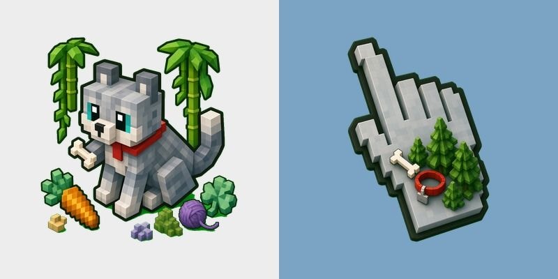 Minecraft Wolf Voxel