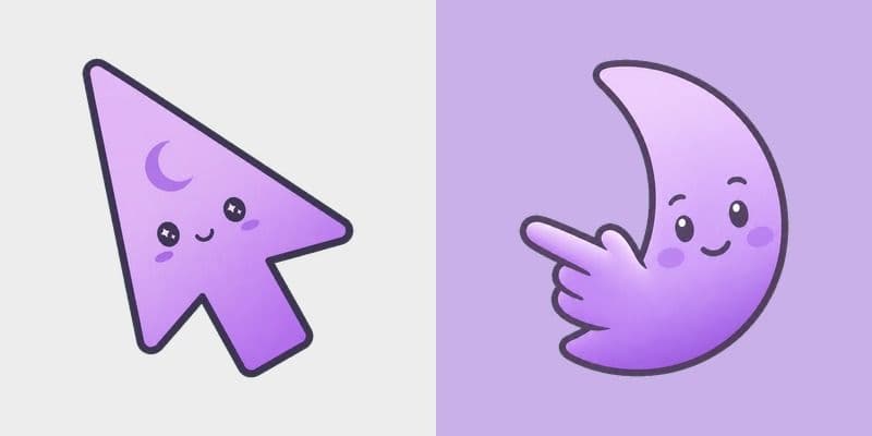 Minimal Gradient Lavender Moon