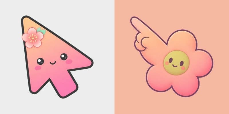 Minimal Gradient Peach Flower