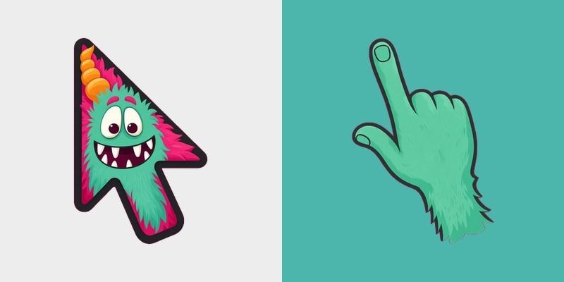Mint Spiral Horn Monster Cursor