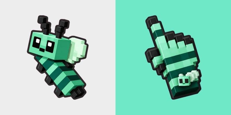 Mint Voxel Bee