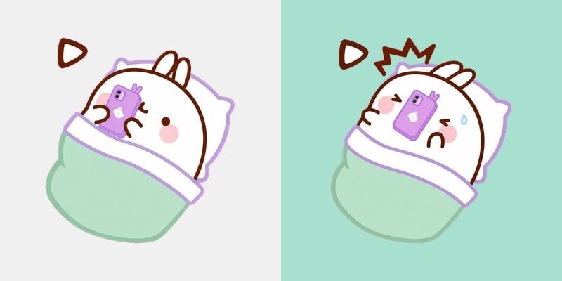 Molang Chilling Bed Phone Cursor
