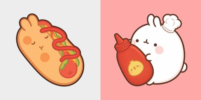 Molang Ketchup and Molang Hot Dog cursor preview