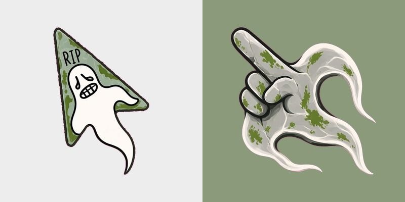 Mossy Gravestone Hug Cursor