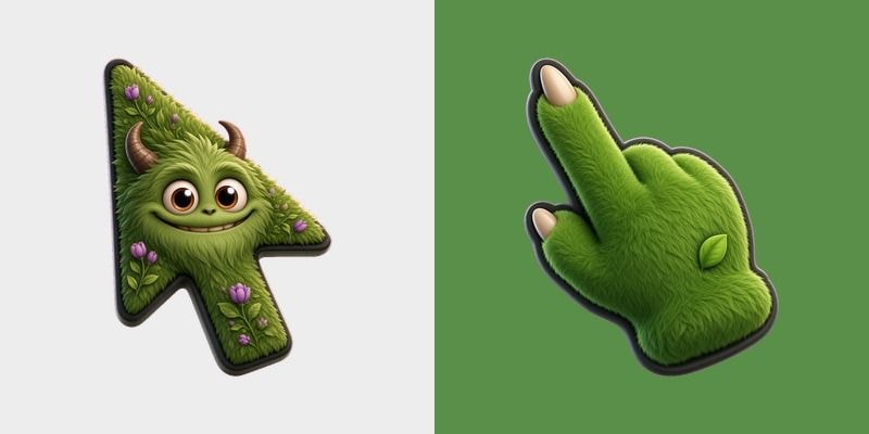 Mossy Plush Forest Monster Cursor