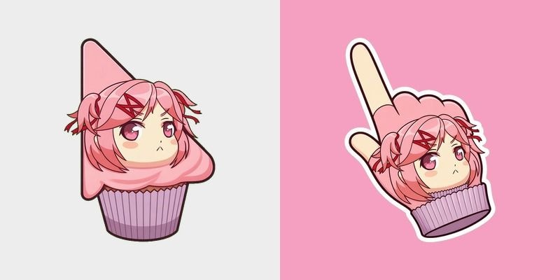 Natsuki DDLC Cupcake Cursor