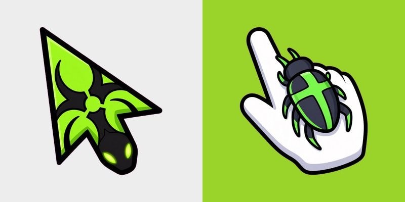 Neon Biohazard Beetle Cursor