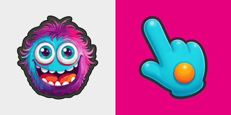 Neon Candy Fluff Monster Cursor cursor preview