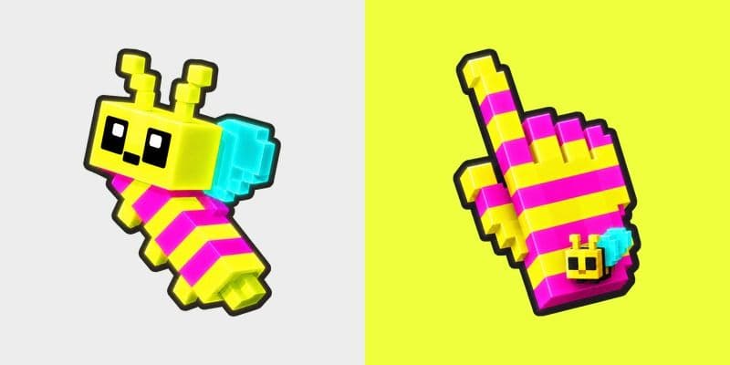 Neon Voxel Bee