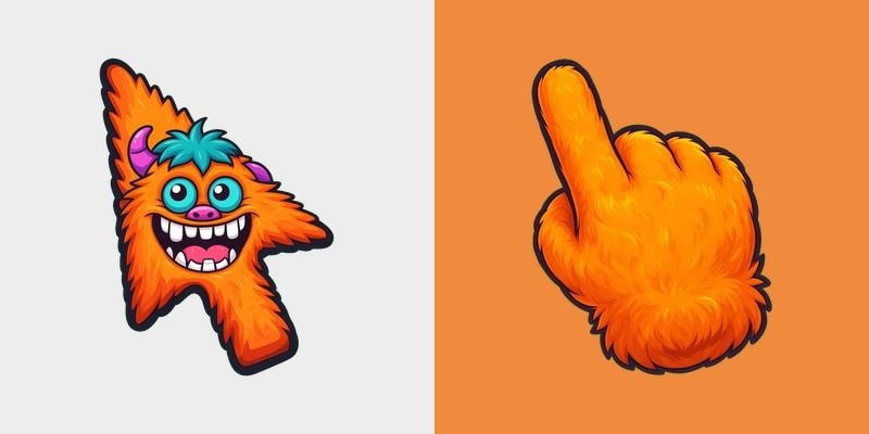 Orange Blob Snout Monster Cursor