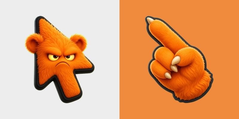 Orange Plush Grump Cursor