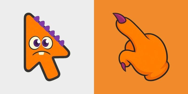 Orange Spike Grump Monster Cursor