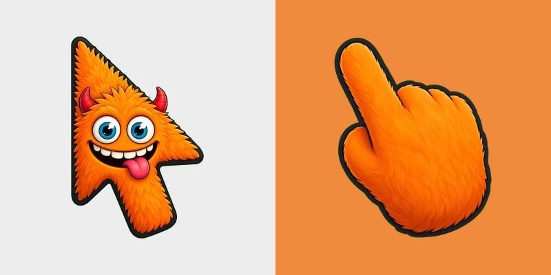Orange Spiky Tongue Monster Cursor