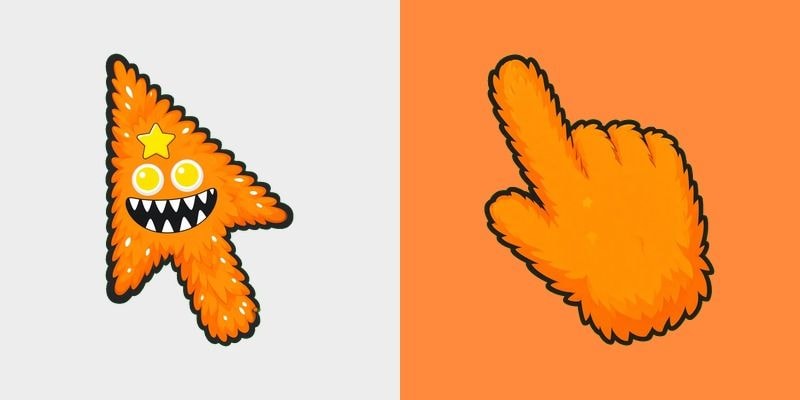 Orange Star Grin Monster Cursor