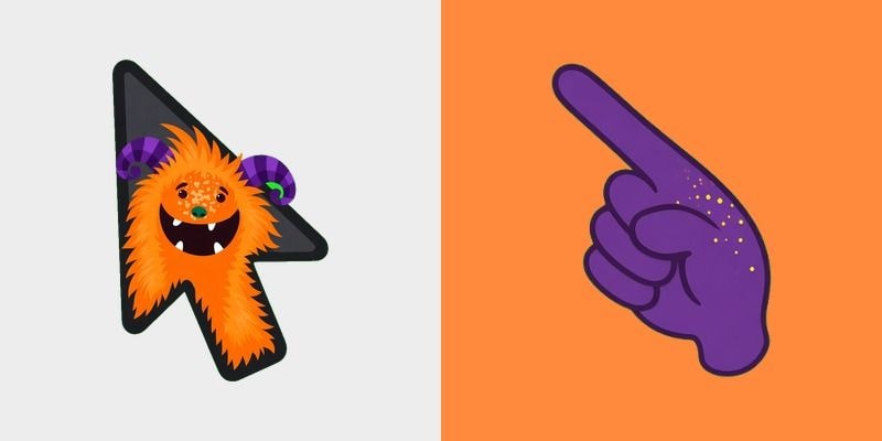 Orange Violet Ram Fluff Monster Cursor