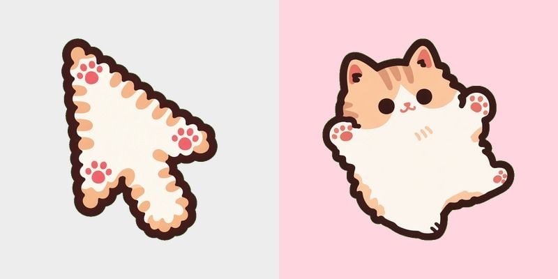 Peach Cat Playful Cursor