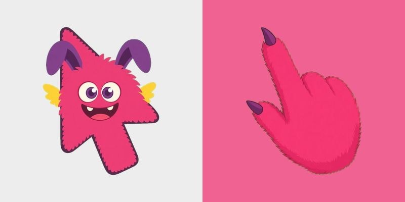 Pink Fluff Wing Monster Cursor