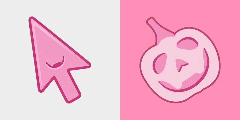 Pink Jack-o-Lantern Cursor