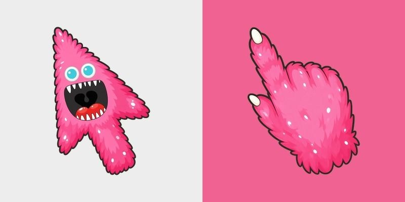 Pink Rawr Fluff Monster Cursor