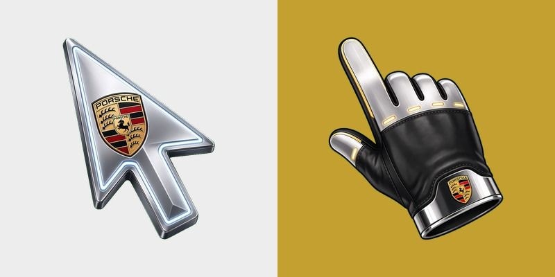 Porsche Crest Chrome Cursor