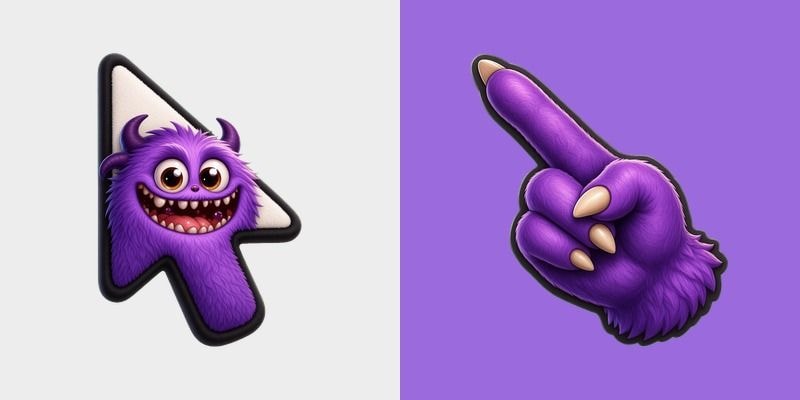 Purple Plush Horn Monster Cursor