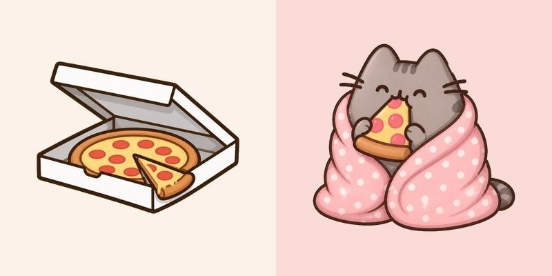 Pusheen Pizza Box and Cozy Blanket cursor preview