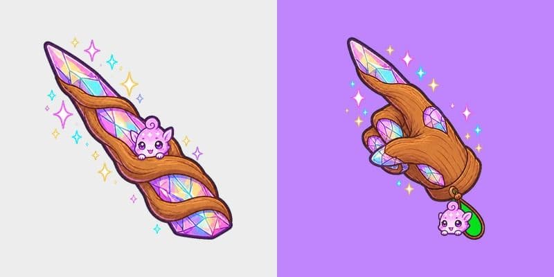 Rainbow Opal Spiral Wand