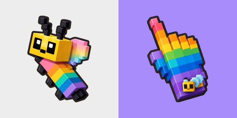 Rainbow Voxel Bee