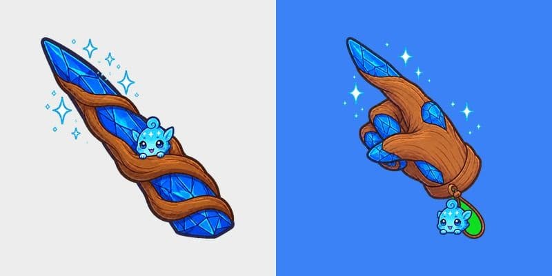 Sapphire Spiral Wand