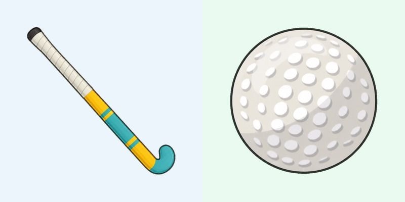 Field Hockey Stick and Dimpled Ball cursor preview