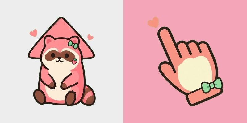 Strawberry Happy Bear cursor preview