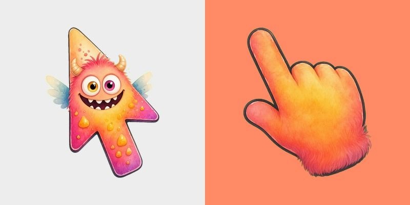 Sunset Watercolor Wing Monster Cursor