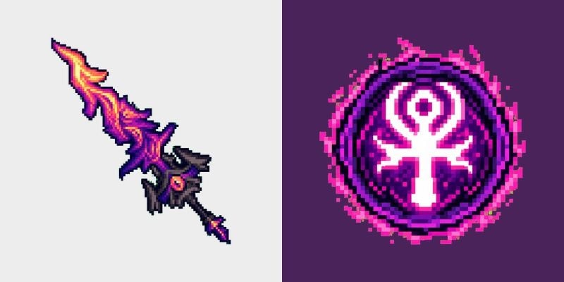 Terraria Devil's Devastation and Demonic Flames cursor preview