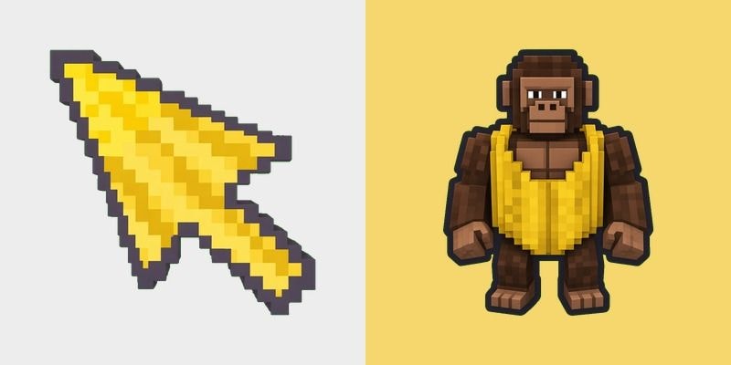 Voxel Banana Monkey Cursor