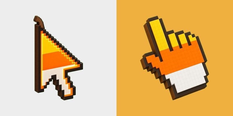 Voxel Candy Corn Glow Cursor
