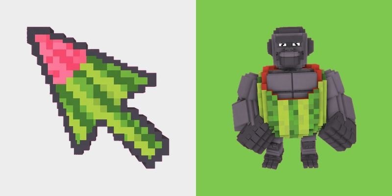 Voxel Watermelon Gorilla Cursor