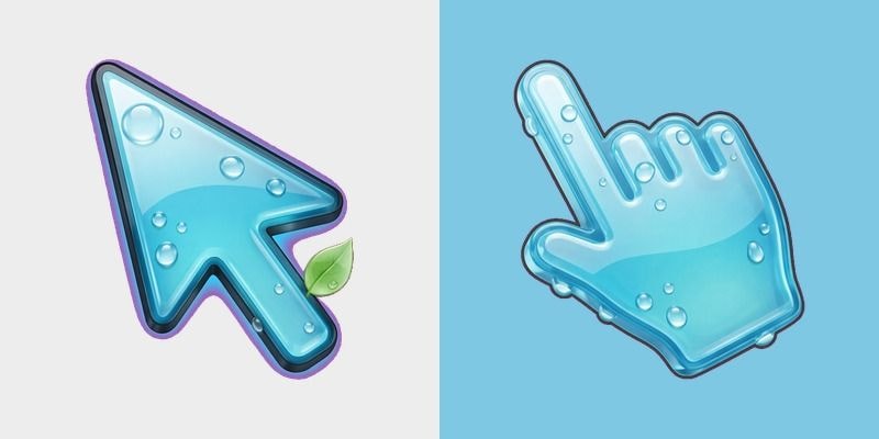 Water Leaf Glass Cursor