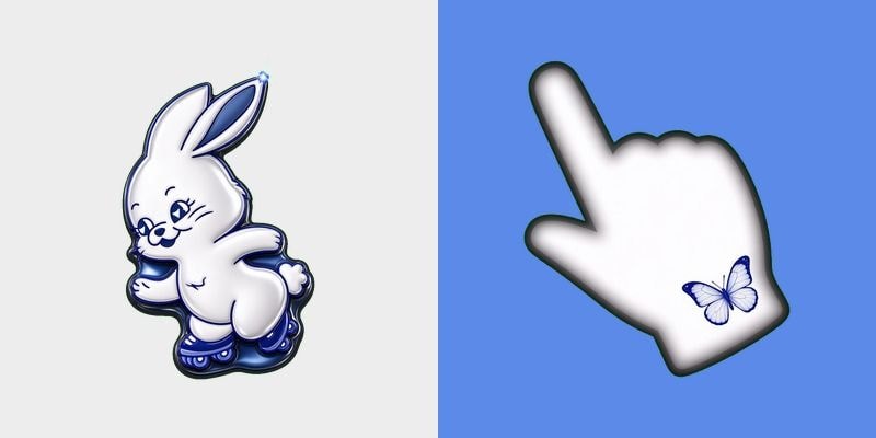 Y2K Blue Butterfly Cursor