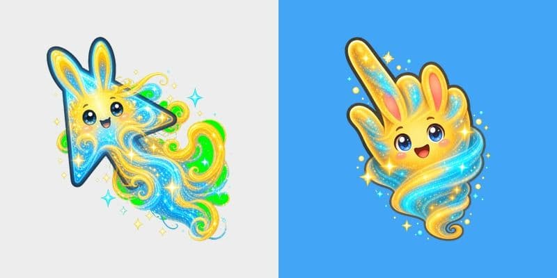 Yellow Blue Cosmic Bunny Wind