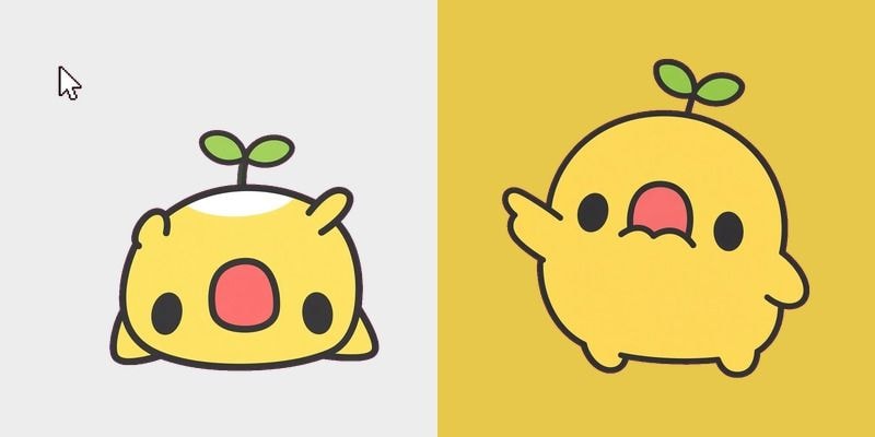 Yellow Sprout Blob Cursor